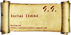 Iszlai Ildikó névjegykártya