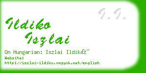 ildiko iszlai business card